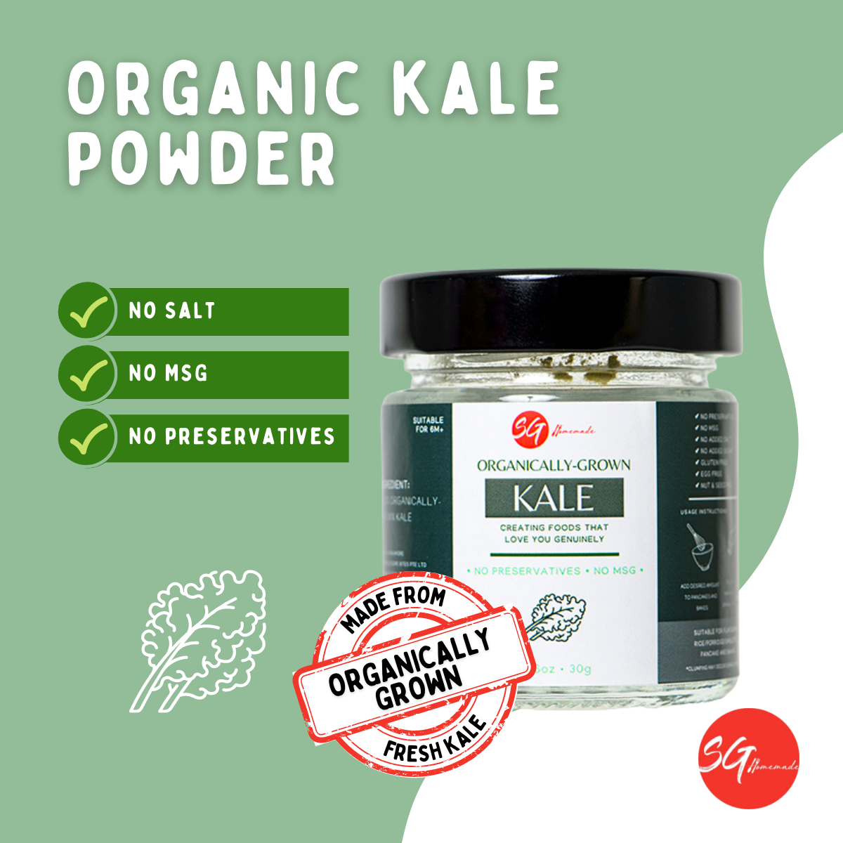 Kale Powder (Organically-Grown)