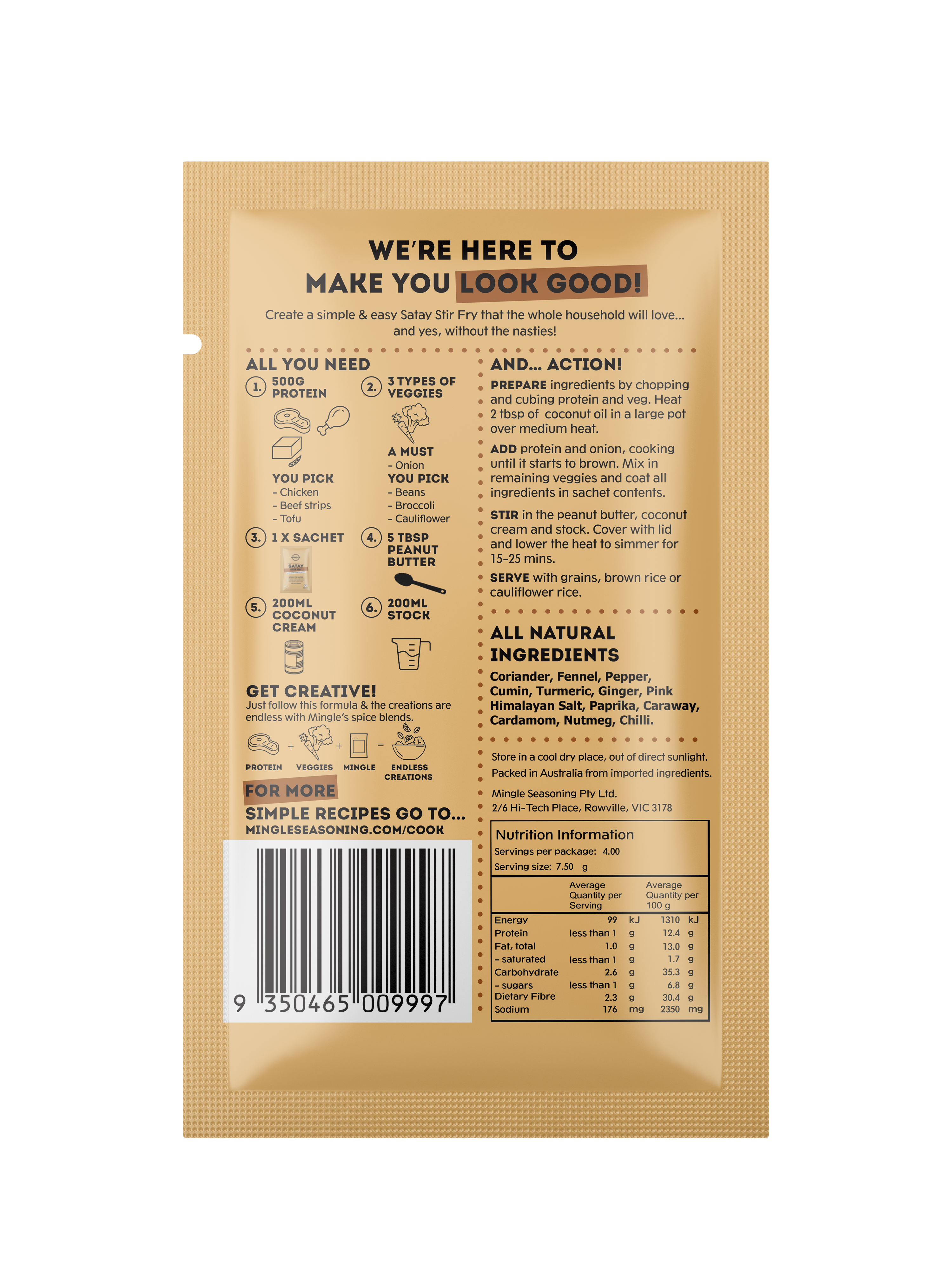 Satay Stir-Fry Spice Sachet (Serves 4)