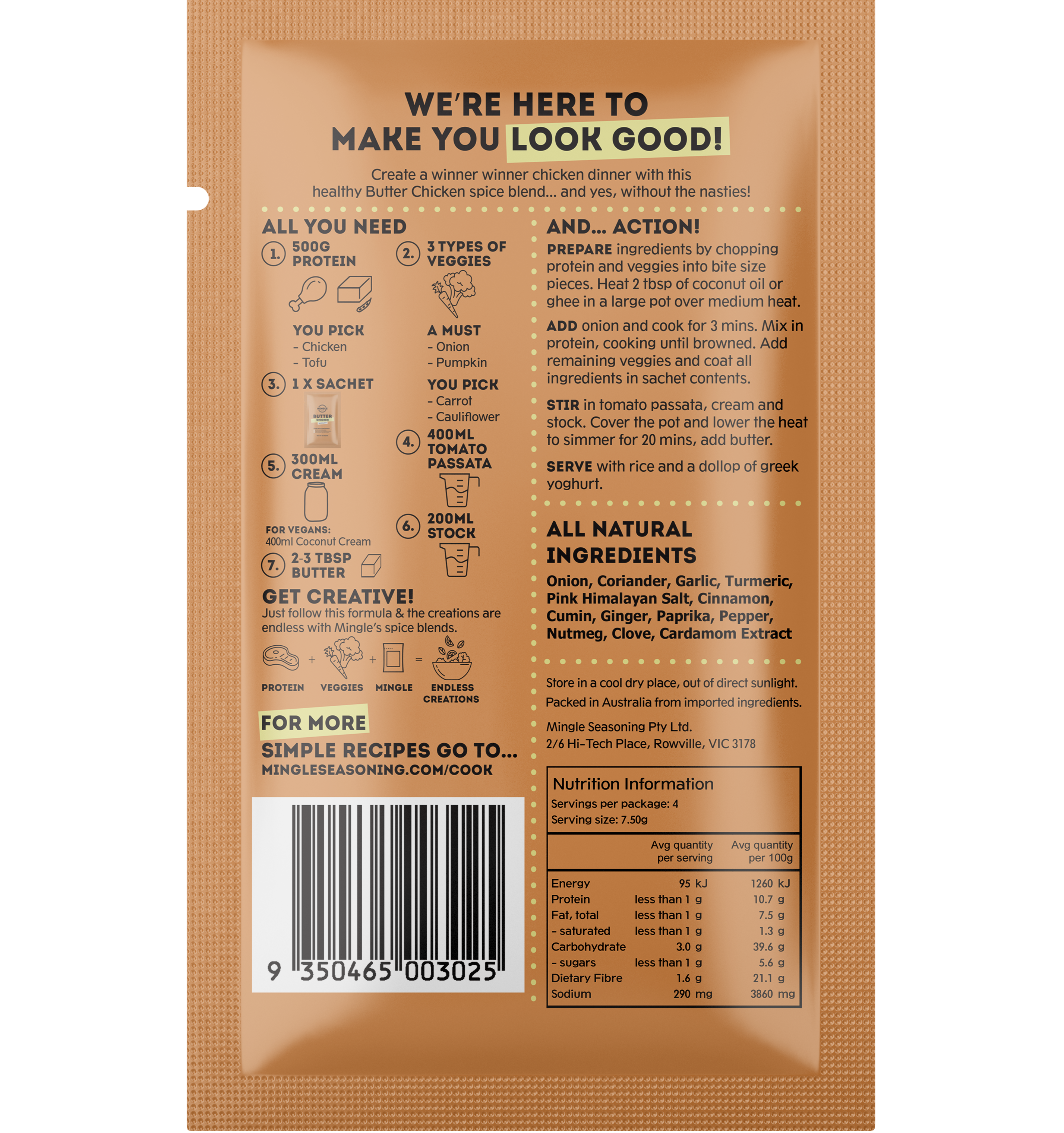 Butter Chicken Spice Sachet (Serves 4)